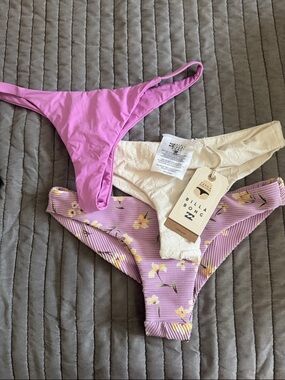 Billabong Lavender Floral, Pink & Cream Bikini Bottoms